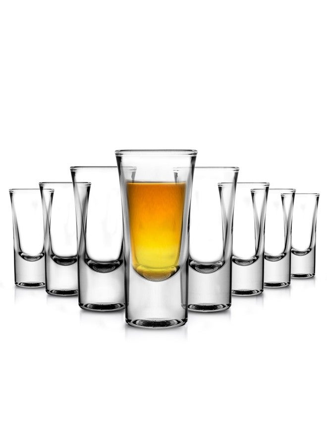 NutriChef 8-Pack Clear Shot Glasses - Heavy Stable Base with Thick Glass - For Hot & Cold Drinks, Whiskey, Vodka, Tequila, Cordial, Spirits, Liquors, & Espressos - Small Bulk 1 Ounce Shotglass - Image 1