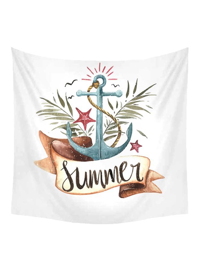 NIBEMINENT Boho Printed Hanging Tapestry White/Brown/Blue 30x1.5x20centimeter - Image 1