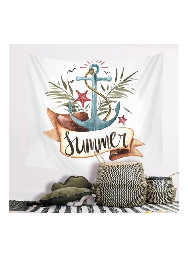 NIBEMINENT Boho Printed Hanging Tapestry White/Brown/Blue 30x1.5x20centimeter - Image 2