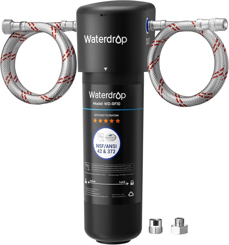 Waterdrop 10UA Under Sink Water Filter System, 8K Gallons Ultra High Capacity Main Faucet Under Counter Water Filtration System, Removes 99% Lead, Fluoride, Chlorine, Bad Taste & Odor, USA Tech, 0.5μm - Image 1