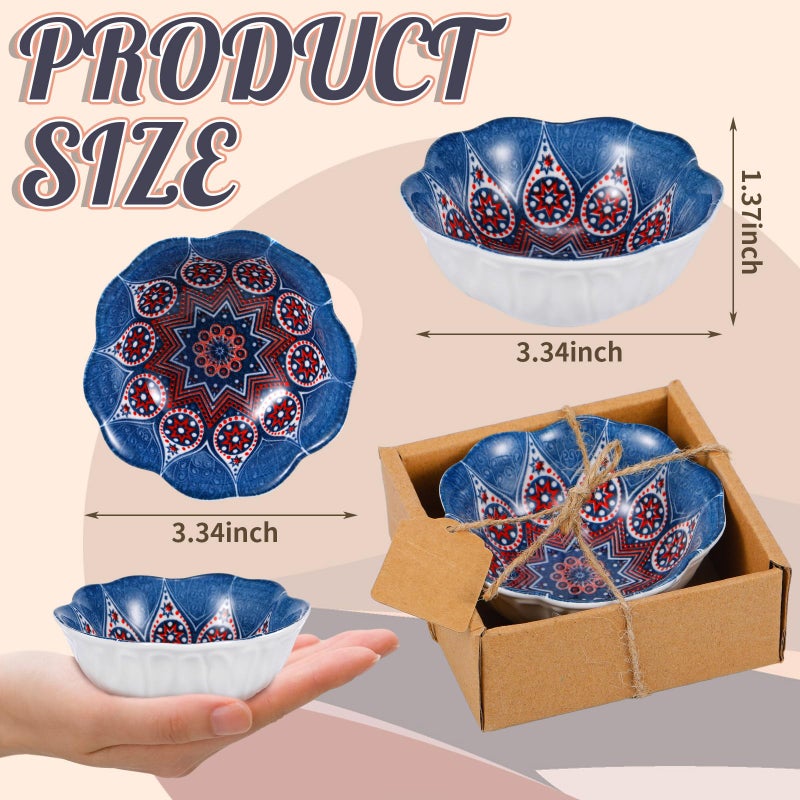 Yoande 12 Pcs 3.3 Inches Small Ceramic Bowls Wedding Favors for Guests Bulk Mexican Salsa Bowl Dipping Boho Pottery Dishes for Bridal Shower Gifts Rustic Souvenirs - Image 4