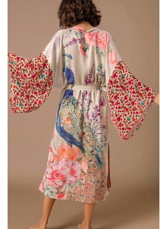 YouKD Women's Summer Cardigan Maxi Boho Dress Beach Coverup Robe Long Kimono One Size - Image 2
