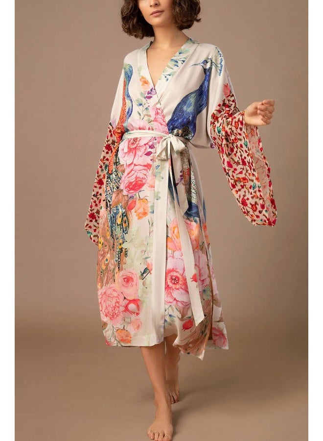 YouKD Women's Summer Cardigan Maxi Boho Dress Beach Coverup Robe Long Kimono One Size - Image 3