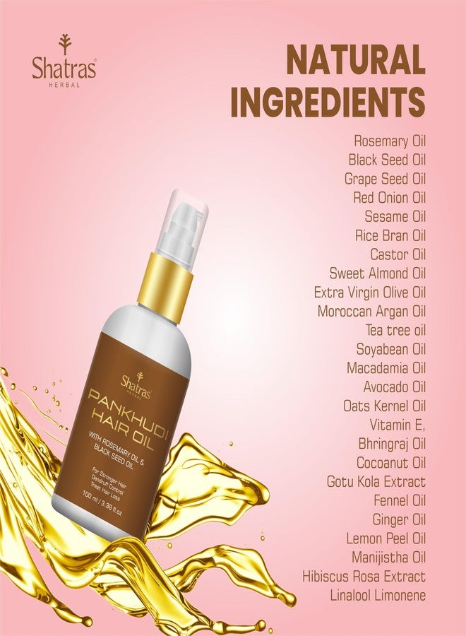 Shatras Natural Pankhudi Rosmary& Black seed oil for long & strong hair, Dandruff control & hair loss, Improve the hair growth and Scalp heath - Image 5