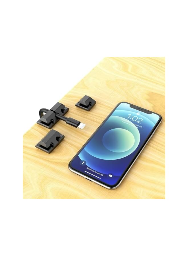 promass Cable Management Kit, 1/2/3/5/7 Outlet Cable Organizer, Acrylic Adhesive Desk Cord Organizer, Wire Cover, Wire Organizer, Under Desk Cable Holder, for Office and Home (5-Piece Set) - Image 4