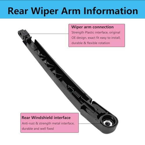 DAZOM Rear Wiper Blade Arm Set Replacement for Hyundai Accent Hatchback 2012-2018, Kia Sorento 2011-2014, Kia Rio Hatchback 2011-2017 Back Glass Wipers, Factory OE Style Rear Windshield Wiper Arm & Blade - Image 3