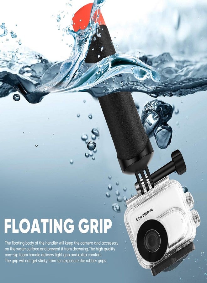 LEWOTE Waterproof Case&Floating Hand Grip Compatible with Insta360 GO 3S, Protective Underwater Dive Housing Shell with Bracket Accessories - Image 3