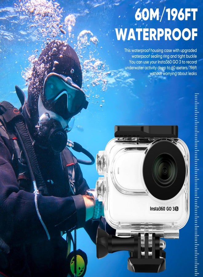 LEWOTE Waterproof Case&Floating Hand Grip Compatible with Insta360 GO 3S, Protective Underwater Dive Housing Shell with Bracket Accessories - Image 2