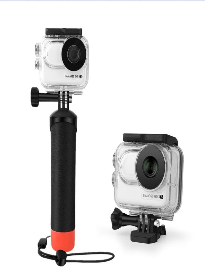 LEWOTE Waterproof Case&Floating Hand Grip Compatible with Insta360 GO 3S, Protective Underwater Dive Housing Shell with Bracket Accessories - Image 1