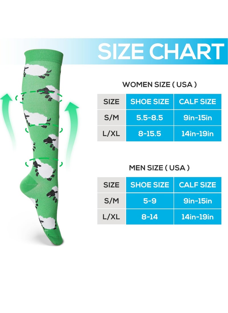 Excefore - Compression Socks for Women, 3 Pairs Circulation 20-30mmHg, Best for Running, Nurses, Pregnant, Sports and Athletic, S/M - Image 1