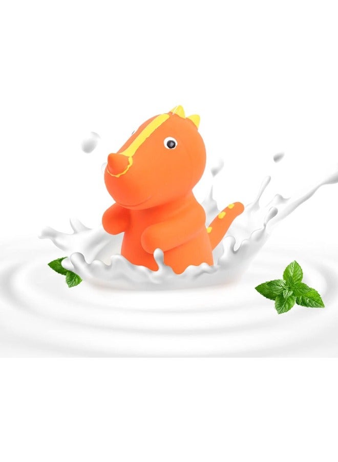 Petsary Squeaky Dinosaur Dog Pet Toy Latex Molar Squeaky Animal Dog With 1 pcs ID Tag (Orange Ceratopsian) - Image 3