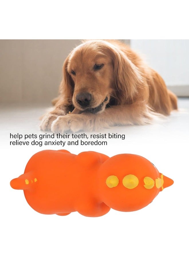 Petsary Squeaky Dinosaur Dog Pet Toy Latex Molar Squeaky Animal Dog With 1 pcs ID Tag (Orange Ceratopsian) - Image 5