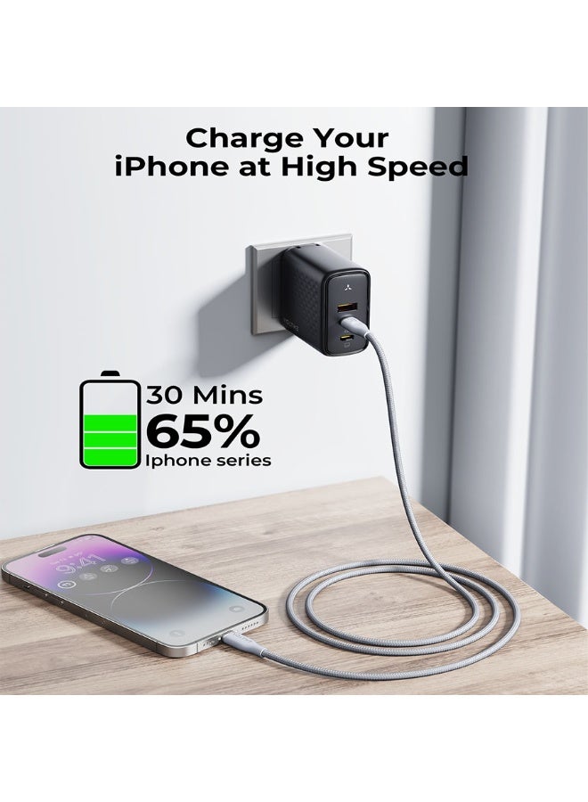 فولتمي سلك شاحن فولتمي سلسلة روج مظفر من USB-C إلى آيفون بطول 2 م وبقوة 30 واط - رمادي - Image 4