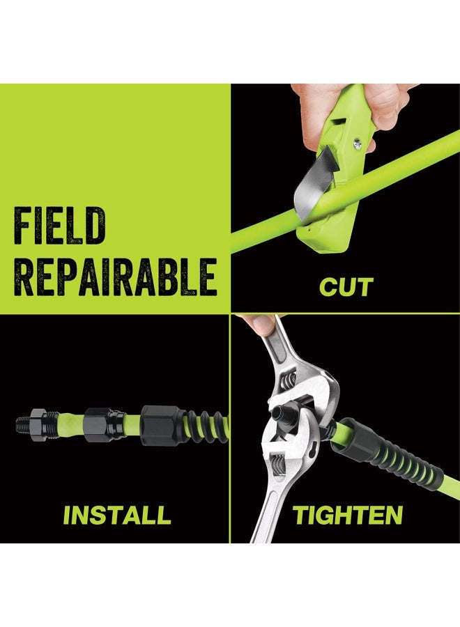 Flexzilla Pro Air Hose 1 4 In X 50 Ft Heavy Duty Lightweight Hybrid Zillagreen Hfzp1450Yw2  - Image 4