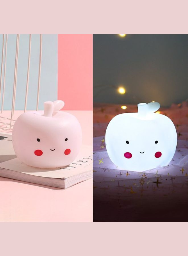 Kids Cartoon LED Night Light Children Bedroom Table Lamp Bedside Moon Star Nightlight Gift, White Apple - Image 2