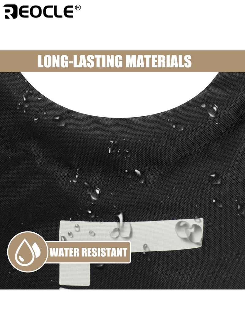 REOCLE Extra Large Folding Recycling Bin with Oxford Material and Open Top Design Multi Purpose Storage Basket with Aluminum Handles and Cylindrical Shape for Kitchen Home Use - Image 5