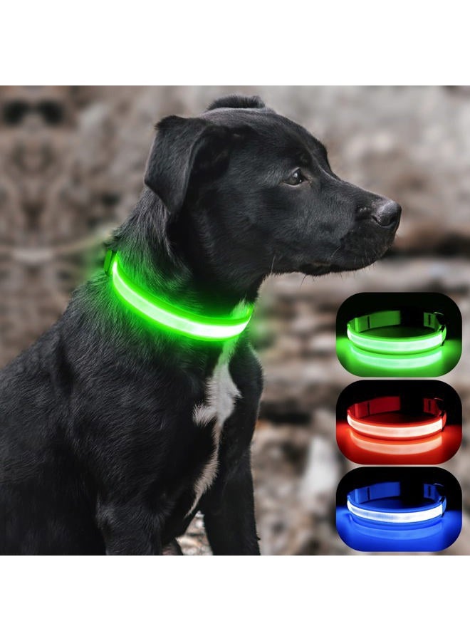 BSEEN Light Up Dog Collars - Rechargeable Puppy Collar, Adjustable Dog Glow Collar, Reflective Pet Collar, Glowing Dog Lights for Night Walking (Neon Green, Small) - Image 2