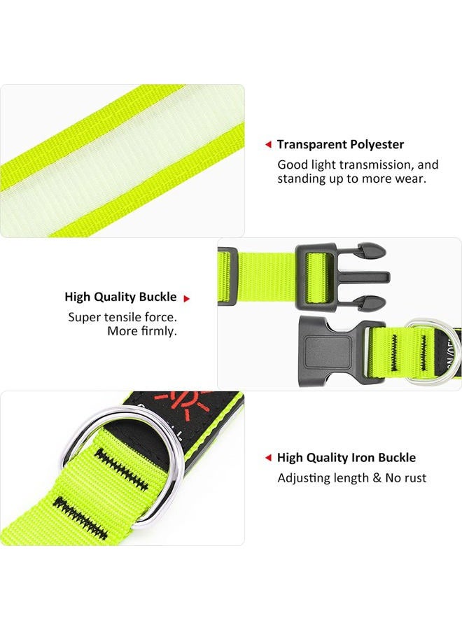 BSEEN Light Up Dog Collars - Rechargeable Puppy Collar, Adjustable Dog Glow Collar, Reflective Pet Collar, Glowing Dog Lights for Night Walking (Neon Green, Small) - Image 3
