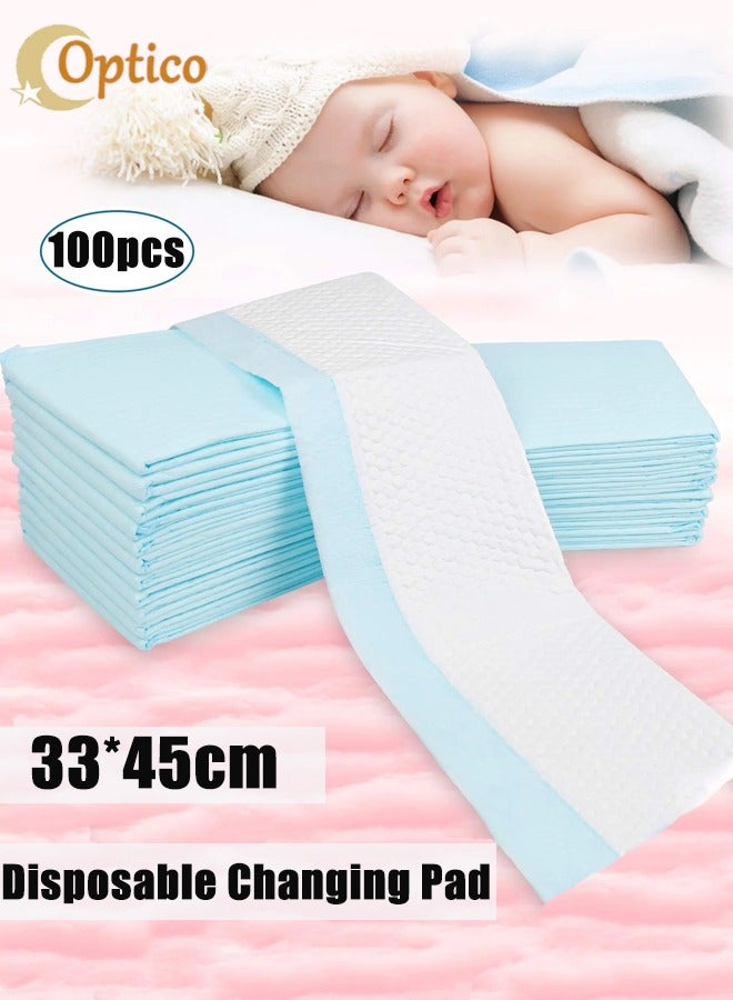 Optico Disposable Changing Pads Baby Disposable Underpads Waterproof Diaper Changing Pad Baby Disposable Underpad Incontinence Changing Pad Baby Diapers Newborn Pads Soft Breathable Waterproof Leak Proof Quick Absorb - Image 1