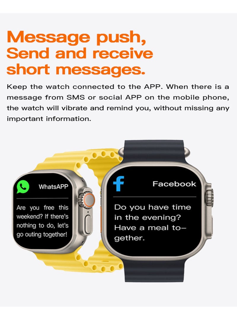 AROAQ T900 Ultra Wireless Charging New Features Super Fast Latest Smart Watch Yellow - Image 2