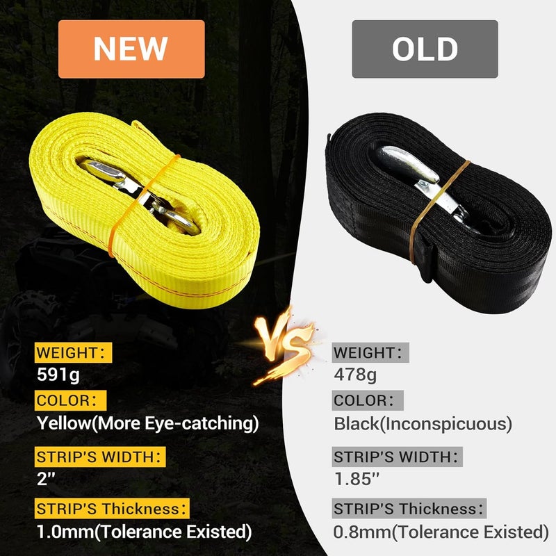 CarBole Trailer Winch Strap with Hook 2" x 20' Breaking Strength 10000 lb Heavy Duty Winch Strap Replacement for Large Boat,Jet Ski,Wave Runner Yellow - Image 4