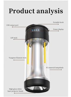 Generic Multifunctional outdoor camping light, rechargeable portable mini compact flashlight for outdoor camping, hiking and fishing  - Image 4