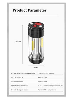 Generic Multifunctional outdoor camping light, rechargeable portable mini compact flashlight for outdoor camping, hiking and fishing  - Image 5