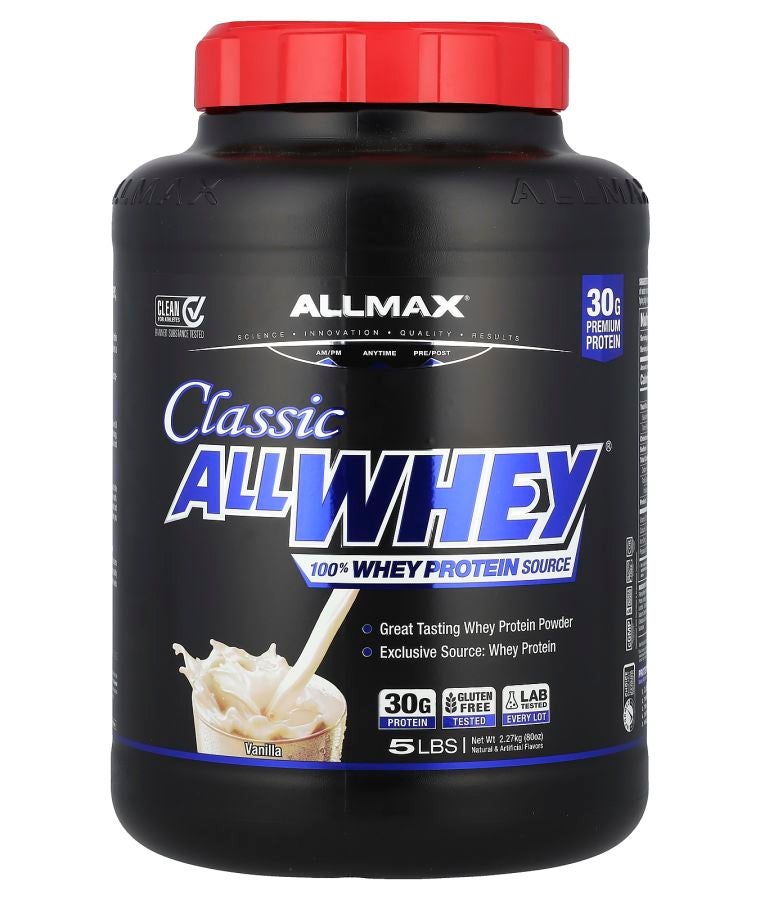 Allmax CLASSIC ALLWHEY® 100% Whey Protein Source Vanilla 5 lbs (2.27 kg)