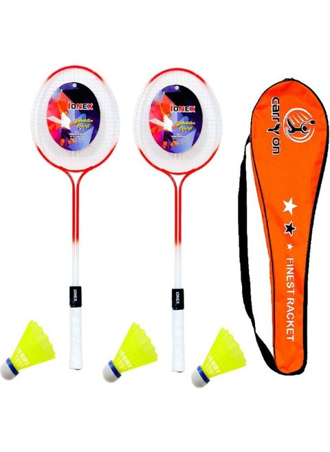 CARRY ON DUAL SAFT BADMINTON RACKET 2 PIEC WITH 3 PIEC SHUTTLE WITH CARRY BAG Badminton Kit