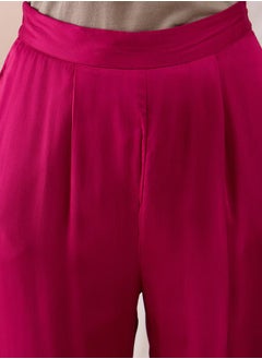 Femmella Fringe Hem Button Detail Kurta with Straight Pant Co-Ords by Styli  - Image 2