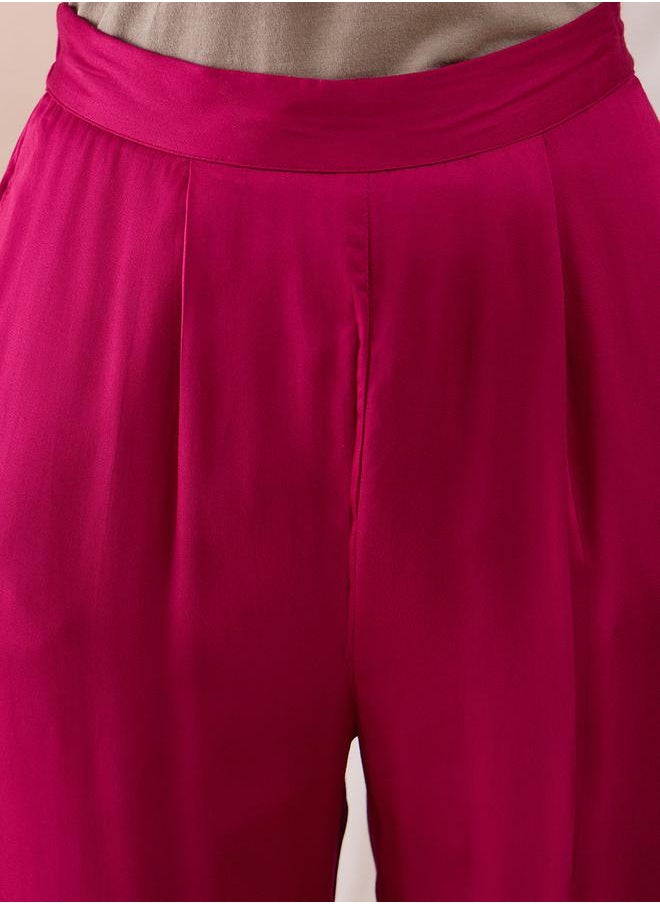 Femmella - Fringe Hem Button Detail Kurta with Straight Pant Co-Ords by Styli - Image 1