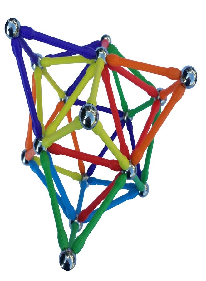 Magz Super 300 Magnetic Building Set consisting of 176 magnetized rods (2.3" Long) and 124 Nickel Plated Steel Balls (0.5" in Diameter) in a Wooden Box, Offered - Image 5