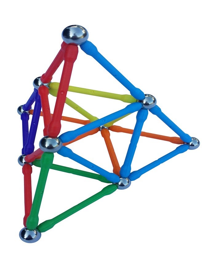 Magz Super 300 Magnetic Building Set consisting of 176 magnetized rods (2.3" Long) and 124 Nickel Plated Steel Balls (0.5" in Diameter) in a Wooden Box, Offered - Image 4