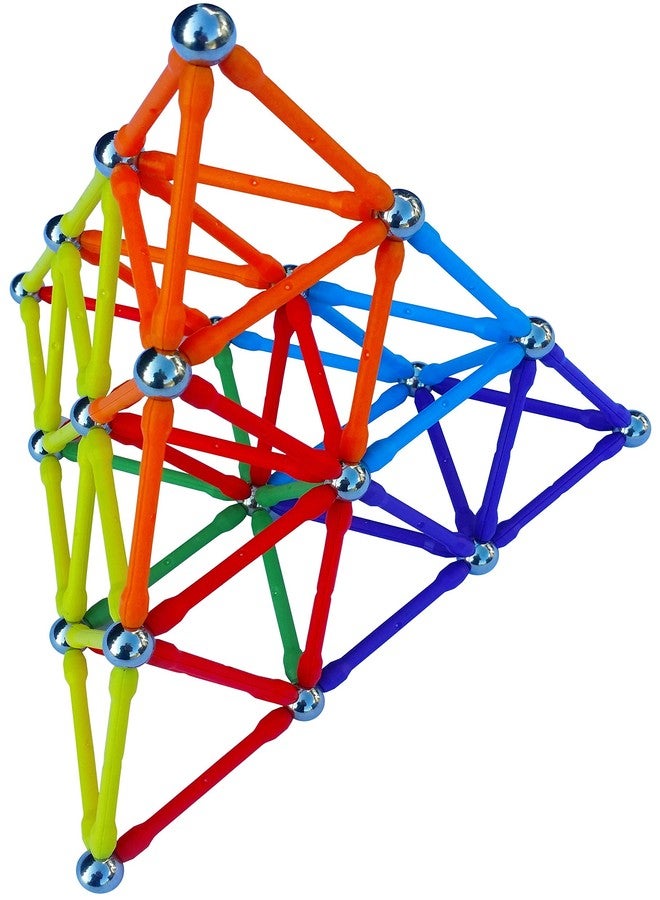 Magz Super 300 Magnetic Building Set consisting of 176 magnetized rods (2.3" Long) and 124 Nickel Plated Steel Balls (0.5" in Diameter) in a Wooden Box, Offered - Image 3