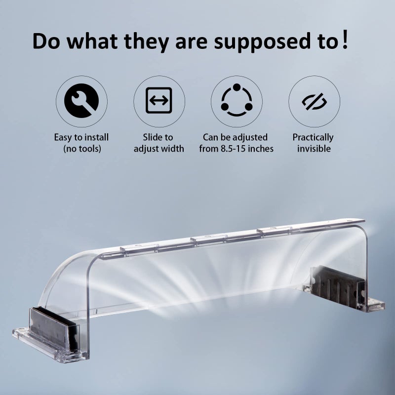 EKOCSIO 2 Pack Air & Heat Deflector for Vents, Sidewalls and Ceiling Registers, Adjustable from 8.5" to 15" - Image 5