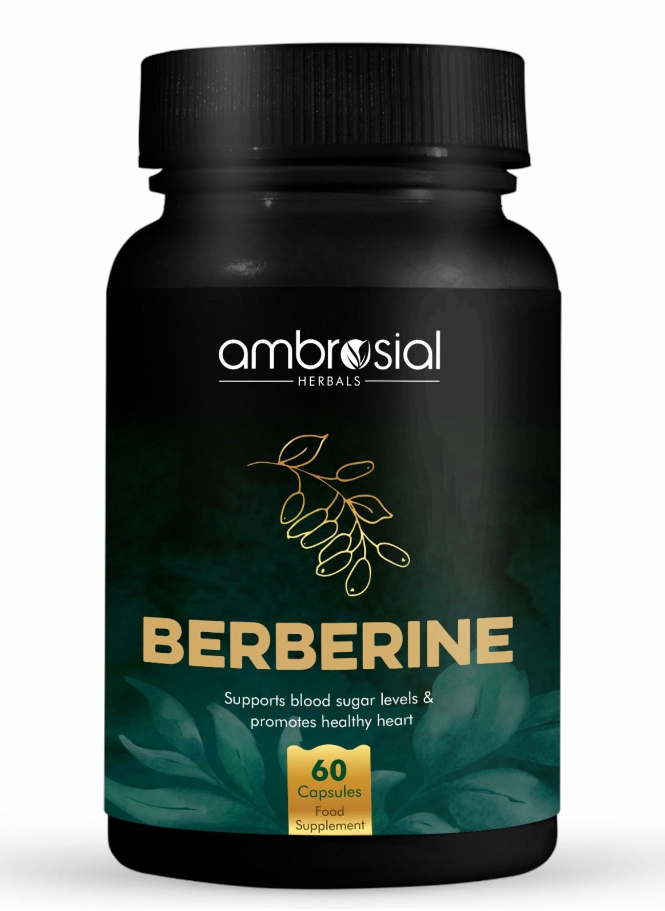 ambrosial Berberine to Support Blood Sugar Level & Promotes Healthy Heart - 60 Capsules Food Supplement 