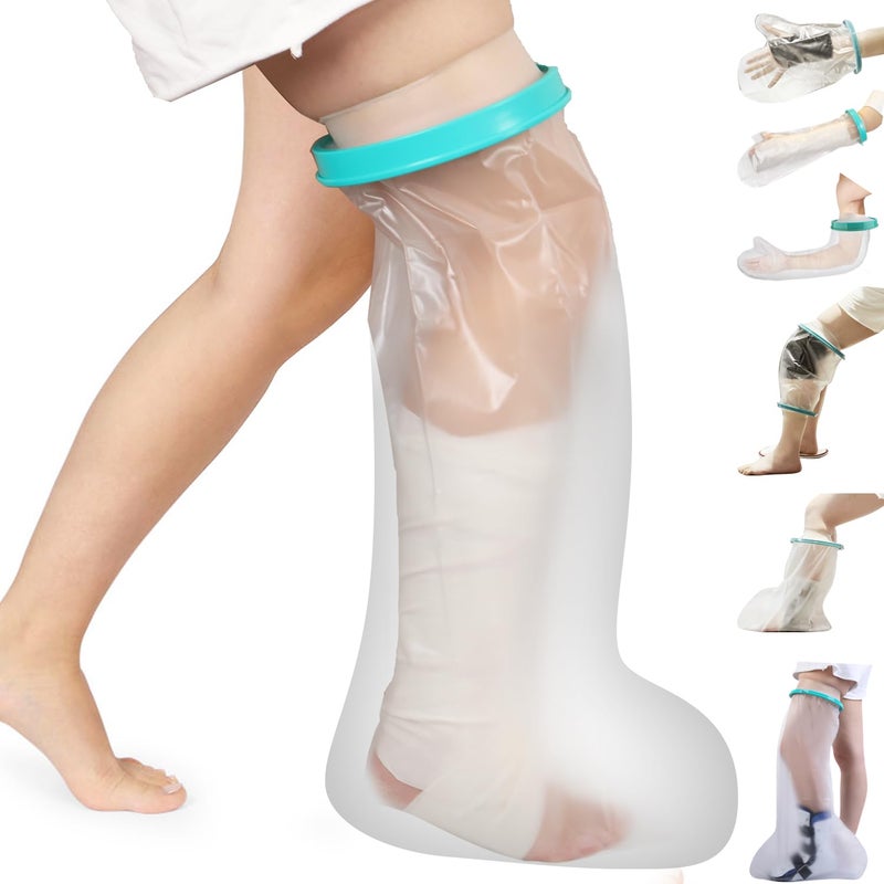 CIVJET Cast Covers for Shower Leg Waterproof Cast Cover for Showering Cast Protector for Shower Leg Adult Shower Boots for Foot after Surgery Knee Ankle Foot Diameter 79