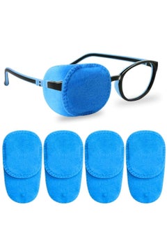 Y&D 4 Pack Eye Patches for Kids Girls Boys Right Left Patch Glasses Lazy Children Treating Amblyopia Strabismus and After Surgery Full Coverage Blue  - Image 1