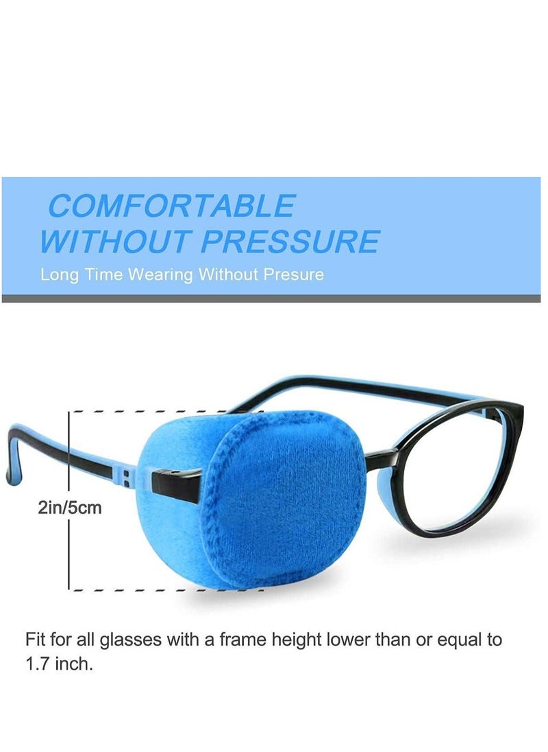 Y&D - 4 Pack Eye Patches for Kids Girls Boys Right Left Patch Glasses Lazy Children Treating Amblyopia Strabismus and After Surgery Full Coverage Blue - Image 1