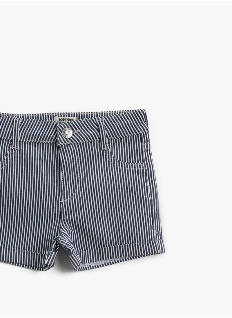 KOTON Stripe Shorts Cotton