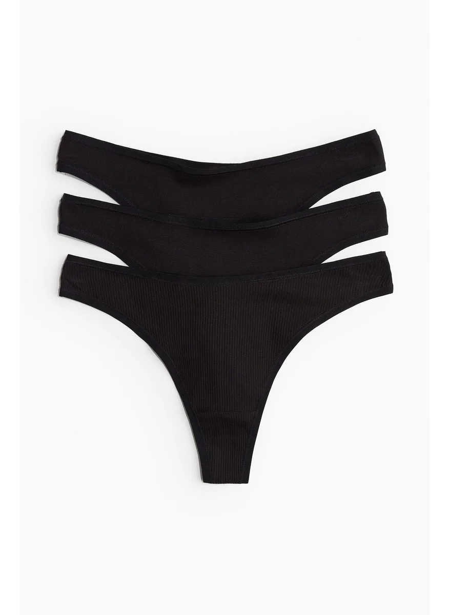 H&M 3-Pack Cotton Thong Briefs