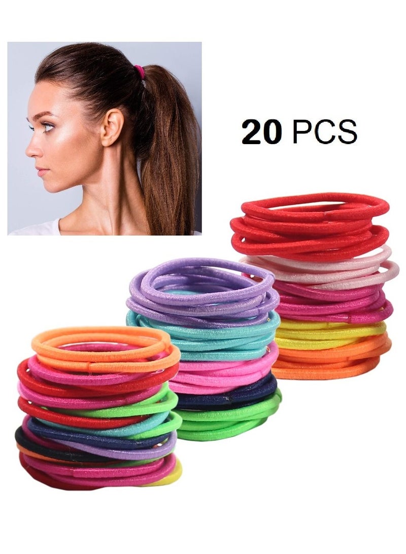 MARGOUN 20Pcs Hair Ties Elastic Hair Bands Ponytail Holder Girls Women Kids Hair Accessories - Image 1