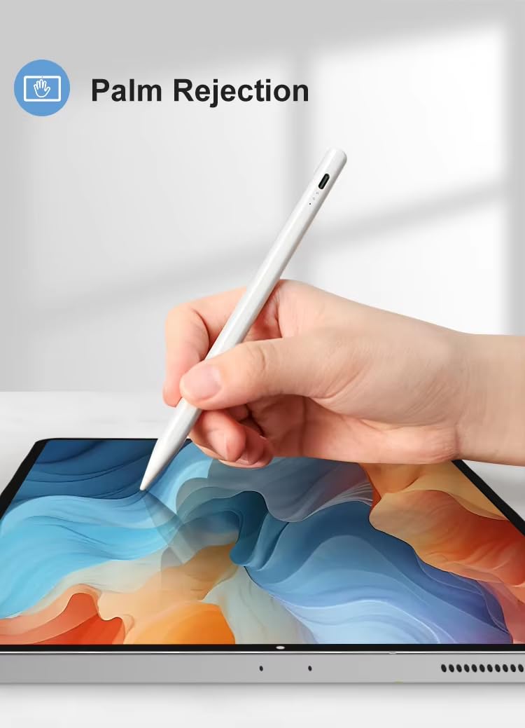 Technoview Stylus Pen for Smartphone/Tablet/iPad/Pro/Air/iPhone/iOS/Android/All Touch Screens Devices, Lightweight, Tilt Sensitivity,Type-C Charging (White) - Image 4