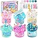 LAWOHO 6 Pack Slimes Pink Blue Slime Kit with Cloud Butter Clear Water Slime NonSticky Soft Sensory Toys Slime Party Favors Goodie Bag Stuffers for Girls Boys Birthday Christmas Slime Gifts - Image 3