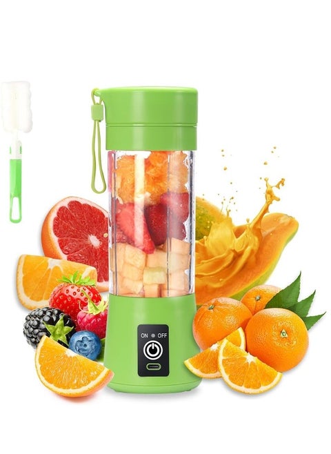 Portable Blender Cup,Electric USB Juicer Blender,Mini Blender Portable Blender For Shakes and Smoothies, Juice,380ml, Six Blades Great for Mixing