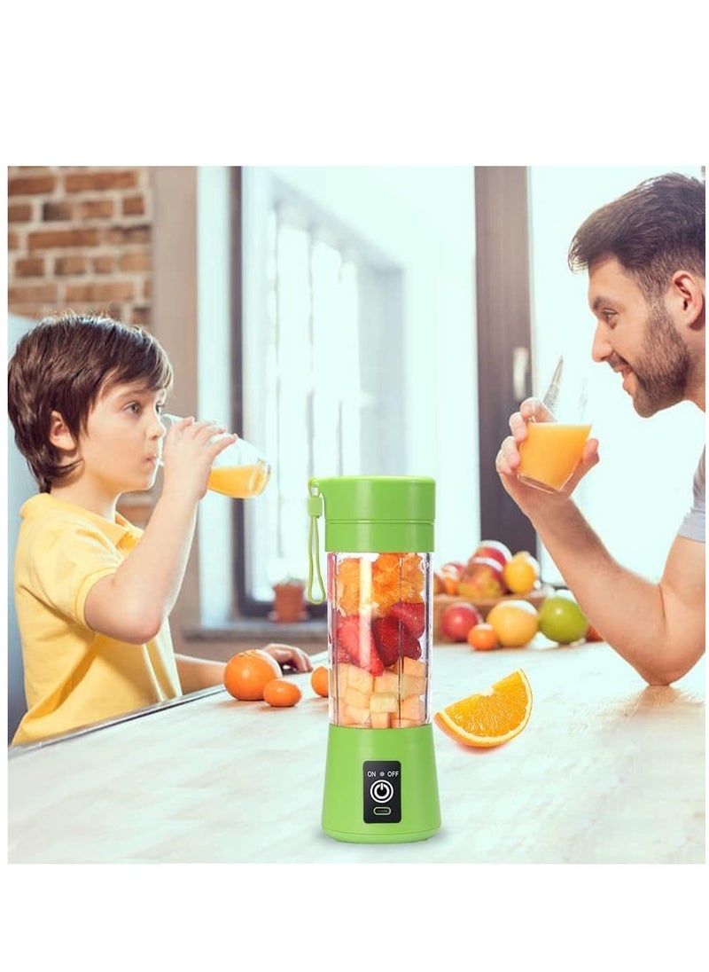 Portable Blender Cup,Electric USB Juicer Blender,Mini Blender Portable Blender For Shakes and Smoothies, Juice,380ml, Six Blades Great for Mixing