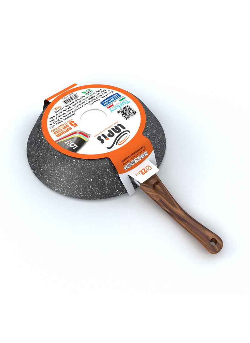 Lapis - LAPIS Granite Frying Pan Size 22 cm Black - Image 1