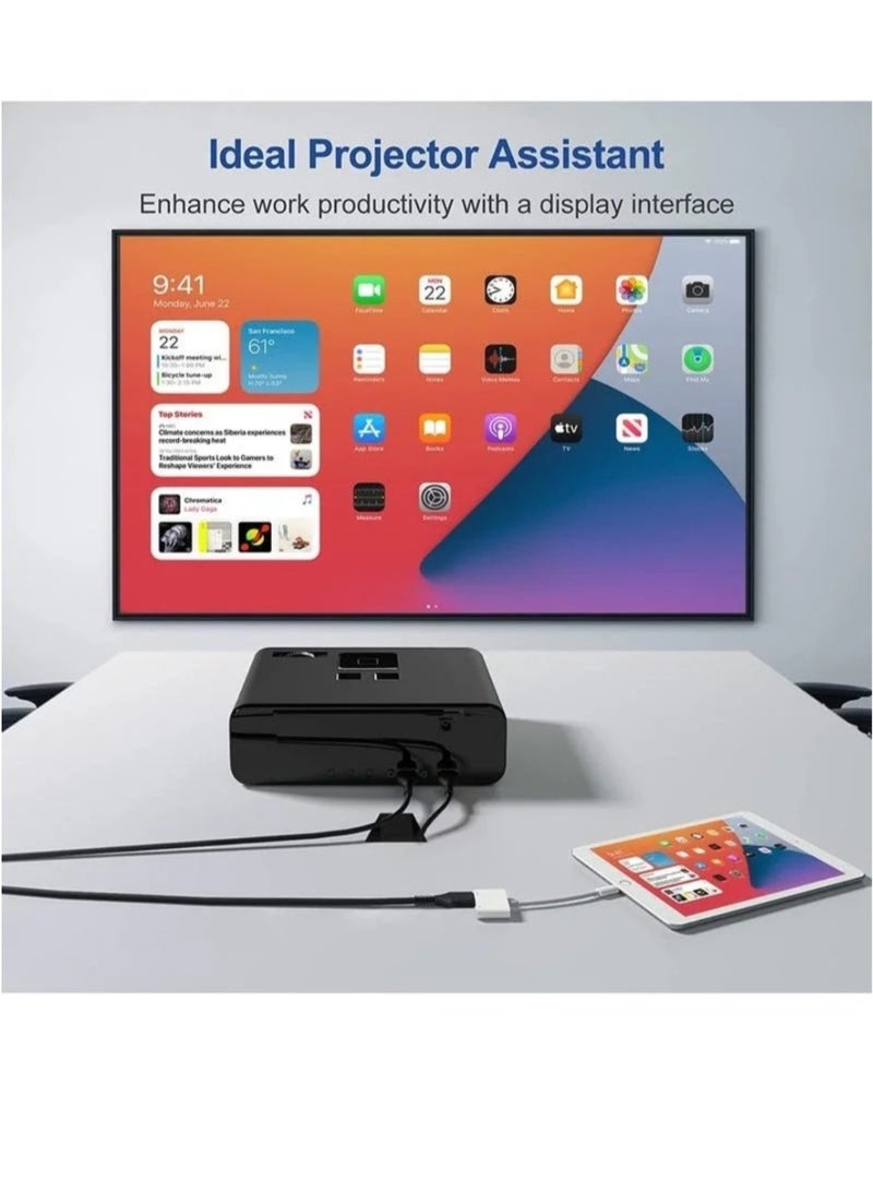 HDMI Adapter for iPhone to TV iPad to HDMI 108OP HD Digital AV Adapter(No Need Power) Video  Audio Sync Screen Connector Compatibility with iPhone 14/13/12/11/X/8/iPad/to HDTV Projector Monitor - Image 3