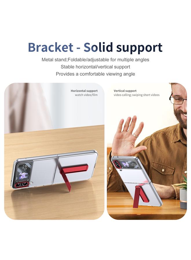 اس-توب جراب لهاتف Samsung Galaxy Z Flip4، جراب هاتف هجين من مادة TPU مع حامل بارد من الكمبيوتر الشخصي - Image 5