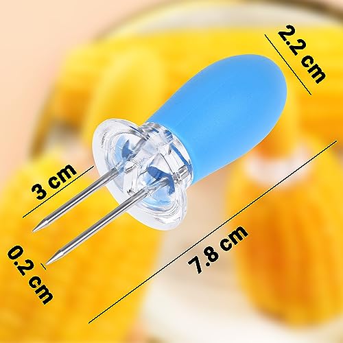 ECO-FUSED Corn Holders - 4 Pairs (Orange/Yellow/Blue/Green) - Corn on the Cob Skewers - Large Handle Pin Grips - Interlocking Design - Great for Home Cooking, BBQ, Picnics, Camping and Parties - Image 5